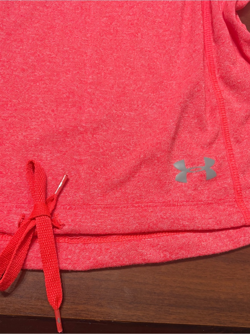 Under Armour Threadborne HeatGear Hoodie Heather Coral Red Pullover Size S - Picture 4 of 10